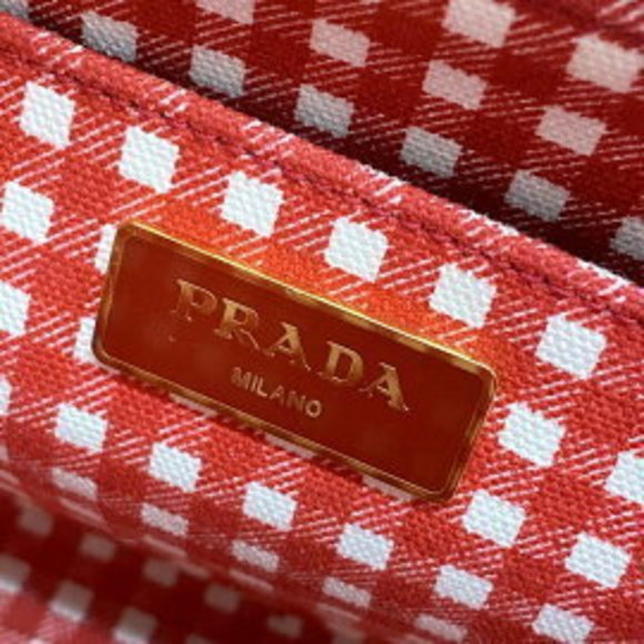 PRADA CANAPA tote bag red x white - Picture 12 of 12